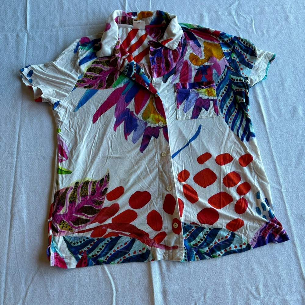 Soma Multicolor Button-Up Pajama Top